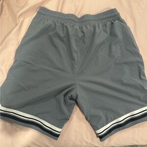 ALO Yoga Gray Active Shorts with Black and White Accents